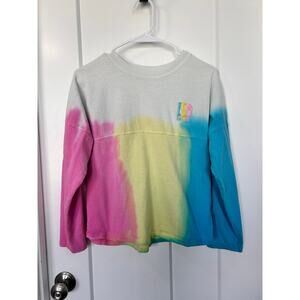 Disney Kids Tie-Dye Long Sleeve Crew Neck T-Shirt Spirit Jersey Multicolor SZ XL
